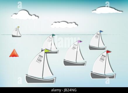 La concurrence dans la Voile, voiliers du monde entier, eps10 vector Illustration de Vecteur