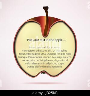 Section transversale de red apple with copy space, eps10 vector Illustration de Vecteur