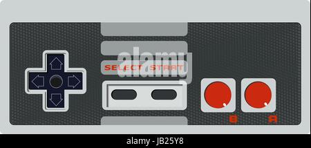 Contrôleur de jeu rétro sans câble, eps10 vector Illustration de Vecteur