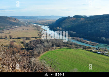 Paysage de la rivière Mures arad forteresse soimos view Banque D'Images