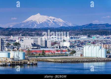 Le port de la ville d'Aomori, au nord du Japon, de la région de Tōhoku. Banque D'Images