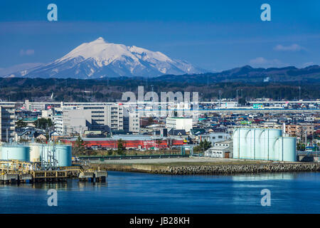 Le port de la ville d'Aomori, au nord du Japon, de la région de Tōhoku. Banque D'Images