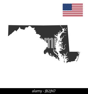 Plan de l'État américain du Maryland Illustration de Vecteur