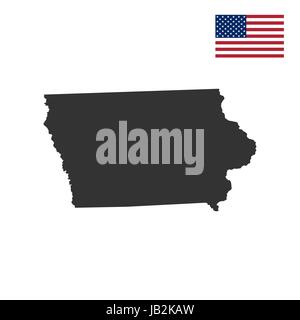 Plan de l'état américain de l'Iowa Illustration de Vecteur