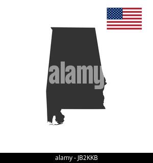 La carte de l'état américain de l'Alabama Illustration de Vecteur