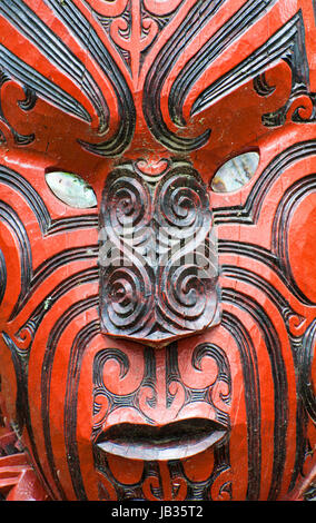 Belle sculpture maori. Rotorua, Nouvelle-Zélande Banque D'Images