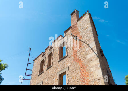 Les ruines d'Oradour-sur-glane, la détruit par les nazis dans le village français WW2 Banque D'Images