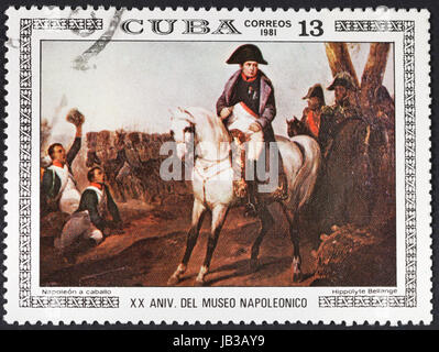 CUBA - circa 1981 : un timbre-poste imprimé dans la Cuba montre Napoléon academie, vers 1981 Banque D'Images