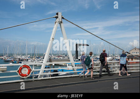 Pont de Yarmouth et Marina, île de Wight Banque D'Images