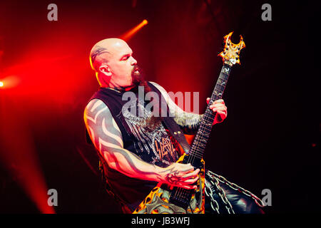 Milan, Italie. Le 08 juin, 2017. Death metal américain Slayer effectue en direct. Credit : Mairo Cinquetti/Pacific Press/Alamy Live News Banque D'Images