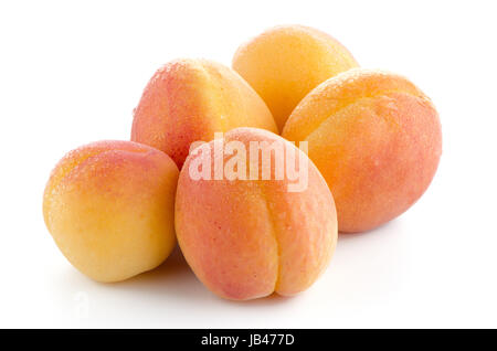 Sweet peaches on a white background Banque D'Images