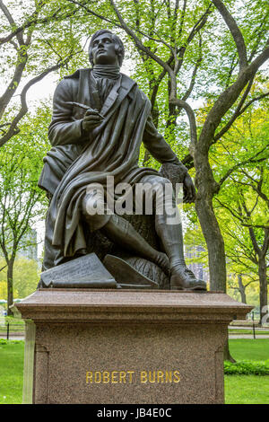 Statue de Robert Burns dans Central Park à New York Banque D'Images