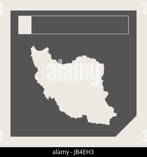 Carte de l'Iran dans le bouton Répondre télévision web design site isolé avec bouton chemin de détourage. Banque D'Images