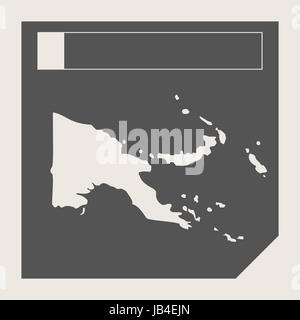 Papa New Guinea map en télévision réactif web design site isolé avec bouton chemin de détourage. Banque D'Images