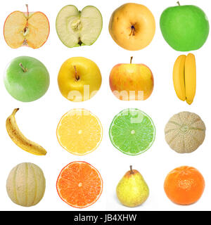 Collage des aliments ensemble de nombreux articles végétarien isolated over white Banque D'Images