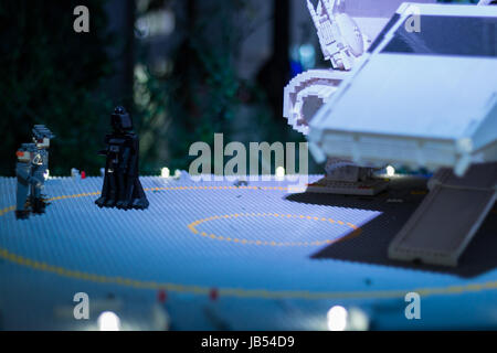 Des scènes de Star Wars - Le Retour du Jedi modélisées dans le miniland exposition au Legoland Malaysia, Johor Banque D'Images