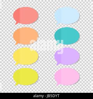 Feuilles de papier de bureau Sticky Notes, Bulle Collection Pack Set signe avec ombre isolé sur fond transparent Illustration vecteur EPS10 Illustration de Vecteur