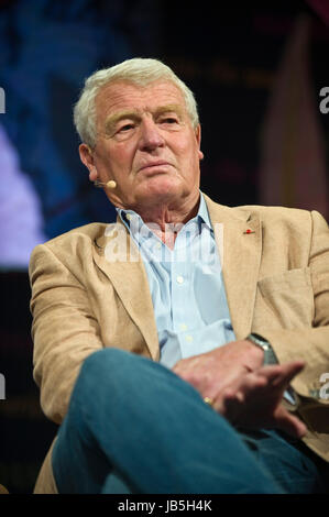 Paddy Ashdown, politicien britannique diplomate et auteur s'exprimant sur scène à hay festival de la littérature et des arts 2017, hay-on-wye, Powys, Wales, uk Banque D'Images