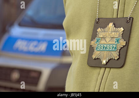 Photo de la police polonaise sign Banque D'Images