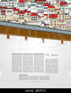 Vieille ville modèle pour la conception de sites web Banque D'Images