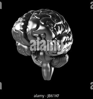 Illustration en rendu 3d - metal brain Banque D'Images