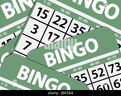 Green Bingo Cards Landscape Background with Shadows Illustration de Vecteur