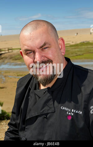 Cuisinier/restaurateur/auteur Matt Folas, qui a gagné en 2009 et Masterchef BBC possède désormais les Bramble Cafe, 2004/2005, Dorset, UK. Banque D'Images