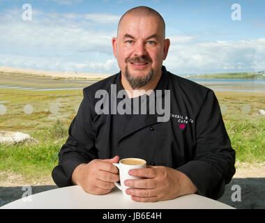 Cuisinier/restaurateur/auteur Matt Folas, qui a gagné en 2009 et Masterchef BBC possède désormais les Bramble Cafe, 2004/2005, Dorset, UK. Banque D'Images