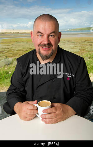 Cuisinier/restaurateur/auteur Matt Folas, qui a gagné en 2009 et Masterchef BBC possède désormais les Bramble Cafe, 2004/2005, Dorset, UK. Banque D'Images