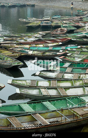 Boat Harbour à Ninh Hai pour Tam Coc excursions en bateau, Ninh Binh, Vietnam Banque D'Images