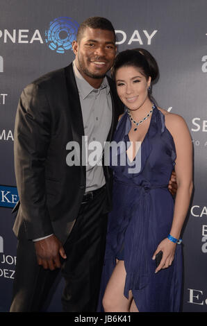 Los Angeles, CA, USA. Le 08 juin, 2017. Yasiel Puig des Dodgers de Los Angeles, à la 3ème conférence annuelle de la Fondation Gala Blue Diamond au Dodger Stadium le 8 juin 2017 à Los Angeles, Californie. Crédit : David Edwards/media/Alamy Punch Live News Banque D'Images