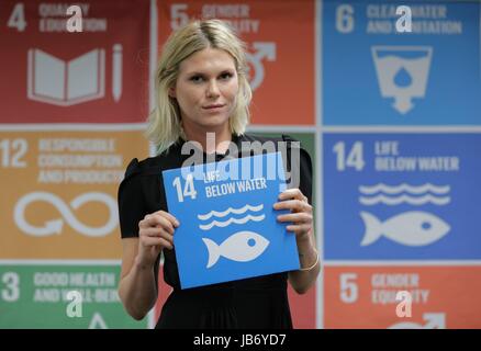 Organisation des Nations Unies, New York, USA, 08 juin 2017 - Alexandra Richards, fille du guitariste des Rolling Stones Keith Richards au cours d'un débat au SDG Media Zone de l'océan Conférence aujourd'hui au siège des Nations Unies à New York. Photo : Luiz Rampelotto/EuropaNewswire dans le monde d'utilisation | Banque D'Images