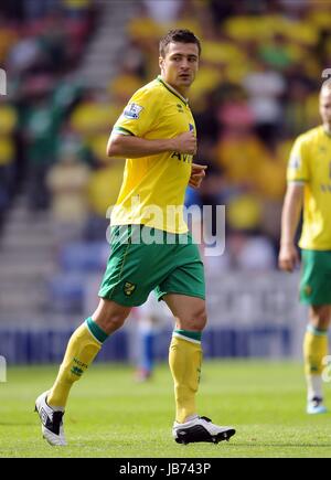 RUSSELL MARTIN Norwich City FC Norwich City FC DW Stadium WIGAN ANGLETERRE 13 Août 2011 Banque D'Images