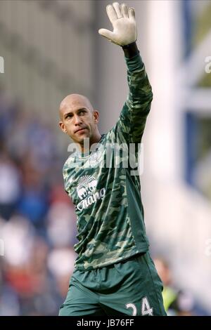 TIM HOWARD CÉLÈBRE Blackburn Rovers v Everton FC BLACKBURN EWOOD PARK ANGLETERRE 27 Août 2011 Banque D'Images