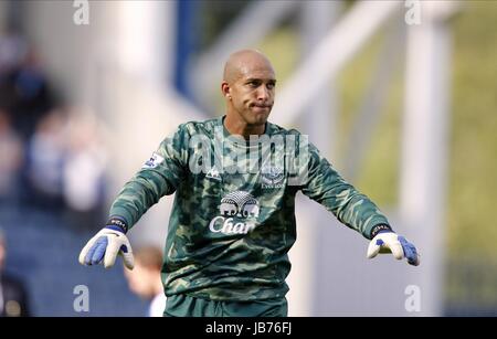 TIM HOWARD CÉLÈBRE Blackburn Rovers v Everton FC BLACKBURN EWOOD PARK ANGLETERRE 27 Août 2011 Banque D'Images