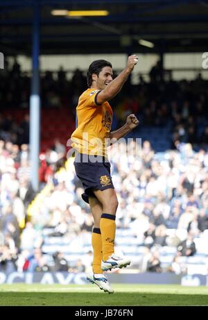 MIKEL ARTETA CÉLÈBRE Blackburn Rovers v Everton FC BLACKBURN EWOOD PARK ANGLETERRE 27 Août 2011 Banque D'Images