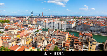 Vues de la ville de Lyon Banque D'Images