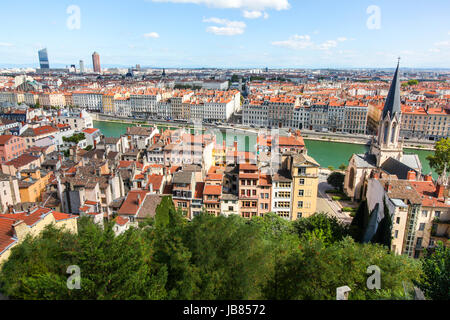 Vues de la ville de Lyon Banque D'Images