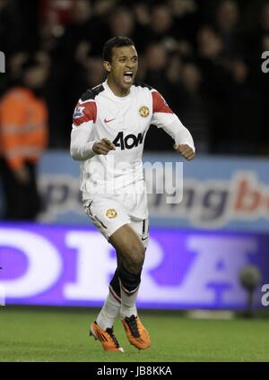 NANI CÉLÈBRE LOUPS V MANCHESTER UNITED MOLINEUX STADIUM WOLVERHAMPTON ENGLAND 05 Février 2011 Banque D'Images