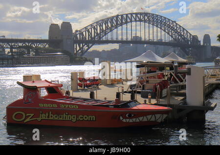Jet bateau amarré dans le port de Sydney Sydney Australie. Banque D'Images