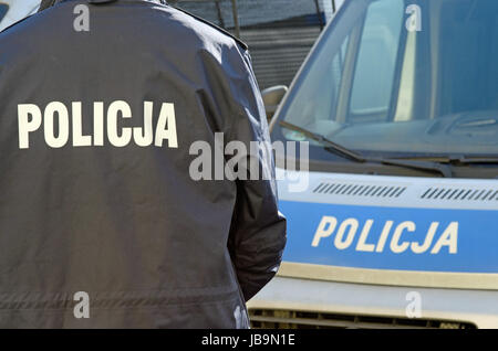 Photo de la police polonaise sign Banque D'Images