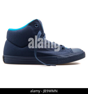 Converse Chuck Taylor All Star High Street Navy Bleu Cyan Junior's Shoes - 650117C Banque D'Images