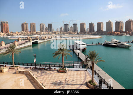 Marina de luxe à Porto Saoudite. Doha, au Qatar, au Moyen-Orient Banque D'Images