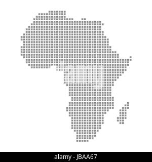 Carte des pixels gris - continent Afrique Banque D'Images