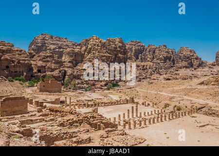 Temple romain au Moyen-Orient Jordanie pétra nabatéenne Banque D'Images