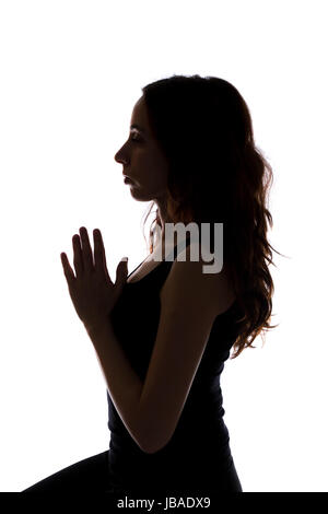 Woman doing meditation (série avec le même modèle disponible) Banque D'Images