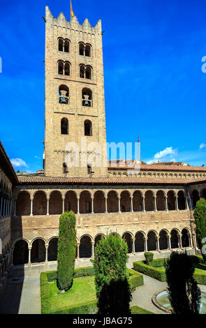 Monastère de Santa Maria de Ripoll, en Catalogne, Espagne. Fondée en 879, est considéré comme le berceau de la nation catalane. Banque D'Images