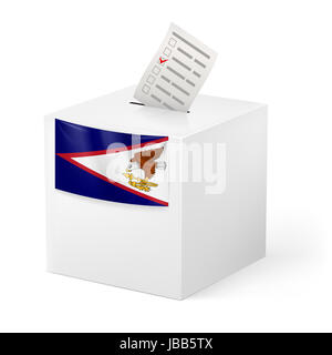 Élection partielle dans les Samoa américaines : boîte de scrutin de vote sur fond blanc Banque D'Images