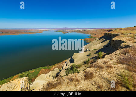 Bluff le long du sentier à White Bluffs le long de la rivière Columbia, à Hanford Reach National Monument, bassin du fleuve Columbia, Washington State, USA Banque D'Images