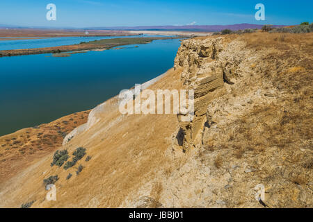 Vue du fleuve Columbia le long de la route vers White Bluffs de Hanford Reach National Monument, bassin du fleuve Columbia, Washington State, USA Banque D'Images